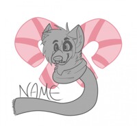 Candy Cane Holiday Badge YCH - OPEN