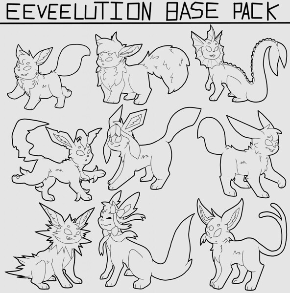 Pokemon Base (Eevee Evolutions) - 10$ by AshMeier -- Fur Affinity [dot] net