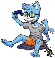 Gamer Kittums -- COMM