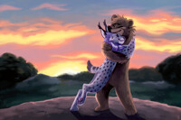 sunset hug