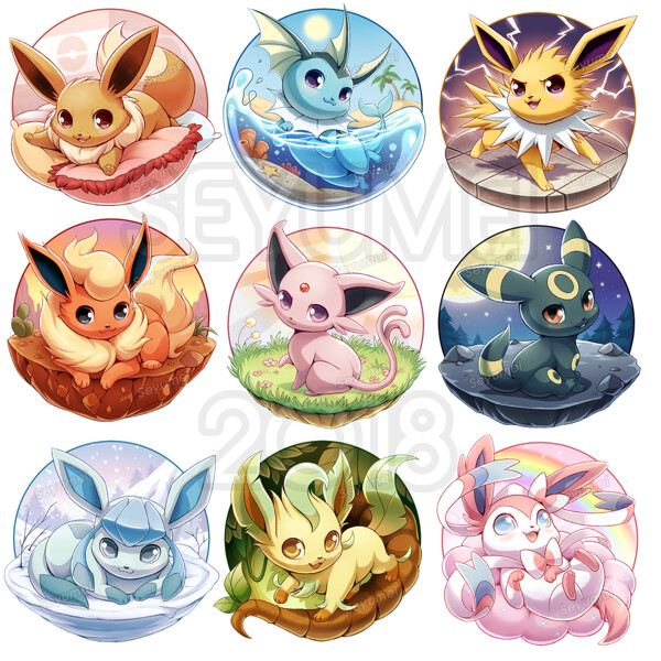 Eeveelutions by LupiArts -- Fur Affinity [dot] net