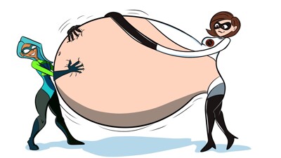 Helen Parr Belly Inflation. 