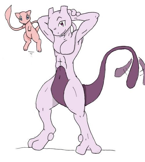 Pokémon - Mewtwo x Mew by Zerophex -- Fur Affinity [dot] net