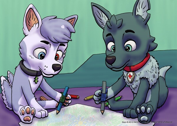 Paw Patrol - Zuma x Marshall by Rex100 -- Fur Affinity [dot] net