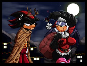 17Sonic- SonAmy Christmas kiss by GearGades -- Fur Affinity [dot] net