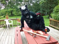 Posing on the Table. 