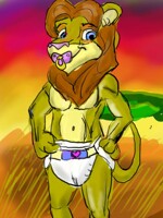 A lion and his diapeys