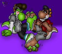 Squishy interlocked yoshi toes