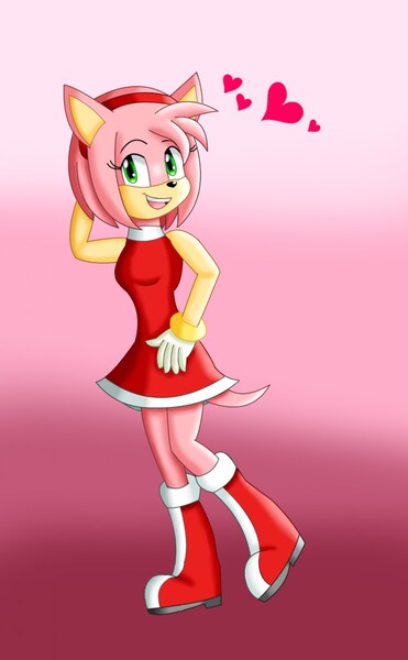 Cute Amy Rose by KendraTheShinyEevee -- Fur Affinity [dot] net