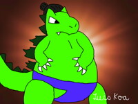 HB Godzilla as a Sumo Wrestling