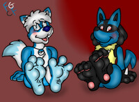Water hoshigaki and Lucarios paws