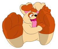 Spot enjoying his paws