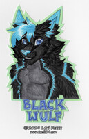 Black Wulf Bust Badge