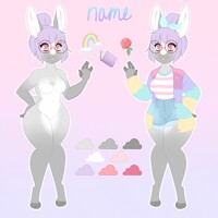 [Adoptable Auction] Pastel Rainbow Bunny