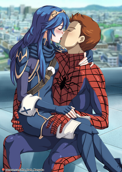 Commission Loverlasyspunk - Spiderman x Lucina kiss by The-Dark-Mangaka.