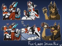 (Commission) Fish + Larry Sticker Pack
