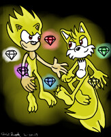 Super Sonic and Super Tails Fusion for hker021 by SonicSpirit128 -- Fur  Affinity [dot] net