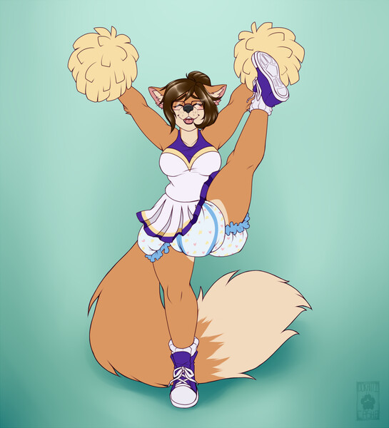 Diapered Cheerleader