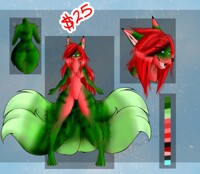 Sweet Watermelon Kitsune Adopt $25 CLOSED