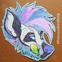 Witchdoctor flat color badge