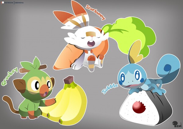 Unova Starters by Dragomew -- Fur Affinity [dot] net