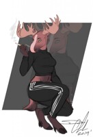 Full body colored sketch for Agentmoose