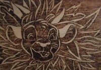 Simba Leaf Mane wood burned