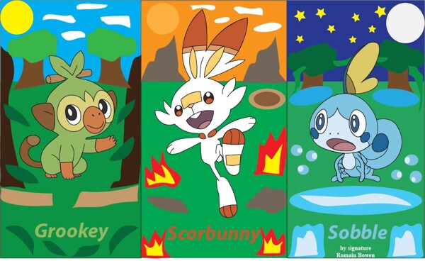 Pokemon Sword & Shield Starters by Supersatanson -- Fur Affinity [dot] net