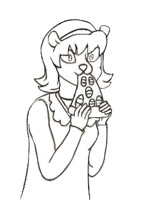 Mira Katsell enjoying a slice