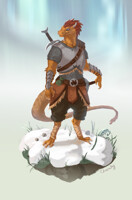 LittleDinoRex - Painterly Fullbody Commission