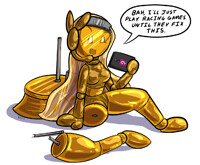 Broken Statue Plays Racing Games