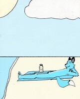 Terry the Blue Fox's Naked Sunbathing (SFW)