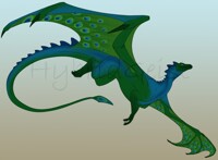 Commission - Pernese Green/Blue Dragon