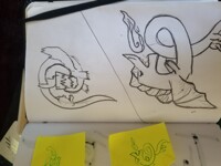 Sticky note to sketchbook