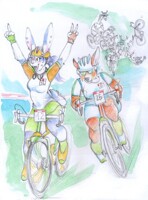 Sprinting does by Sanssouci