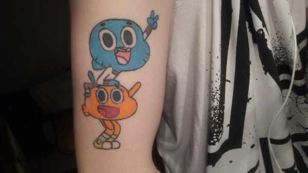 💕Gumball and Darwin💘 . . . #coupletattoo #gumballtattoo