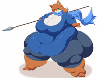 Sexy, fat warrior cat