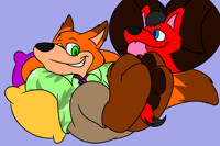 matt smooshed between nicks paws