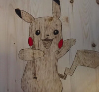 Pikachu wood burning