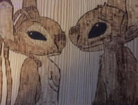 Angel+Stitch wood burning