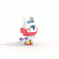 Tiny 3D Voxel model animated - Gay Shrimp by GKrh