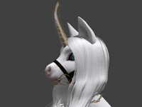 guilded unicorn horn  -commision-