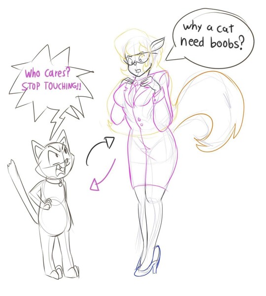 Callie Briggs/ Felyn Cat Body Swap (WIP) by Sailor-ChibiMous