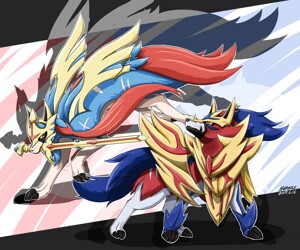 Zacian and Zamazenta by DaMinx -- Fur Affinity [dot] net