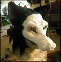 WIP Black Wolf Half Mask