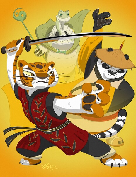 kung fu panda tigress and po kids