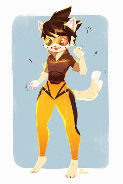 Tracer Overwatch Fan art by FERELAY_RislZXC -- Fur Affinity [dot] net