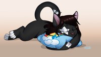 Sleeping with pillow for CatFromDream [Clone YCH]