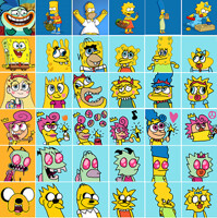 simpsons mixed with other cartoons