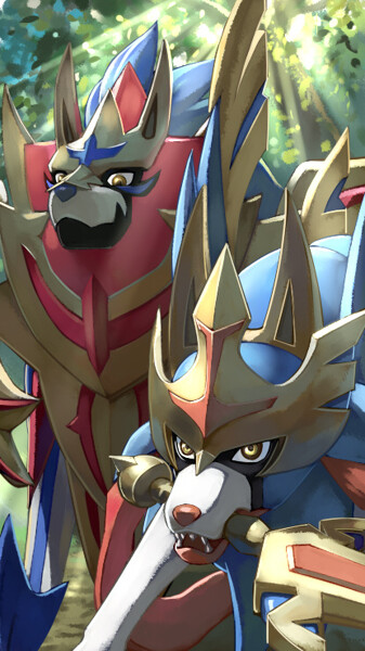 Zacian And Zamazenta by Hokkio